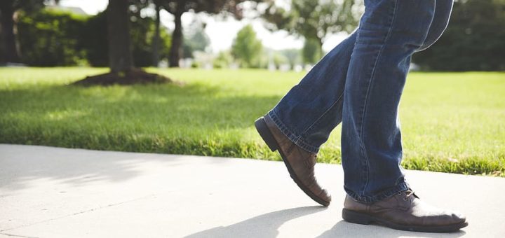 Shoes Walking on Concrete