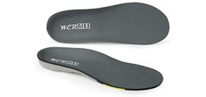 Wernies Men's Athletic - Arch Support Flat Feet Insoles