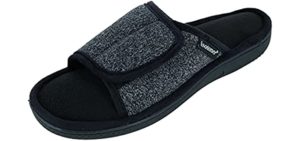 isotoner Men's Sport Knit - Orthopedic Slippers for High Arches