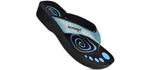 Aerosoft Women's Glitterati - Flip Flop Sandals with Orthopedic Footbed