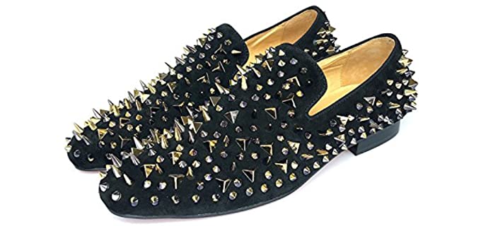 Justyourstyle Men's Leather Loafers - Spiked Loafers for Gents
