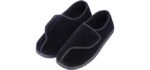LongBay Men's Diabetic - Velcro Slippers for Seniors
