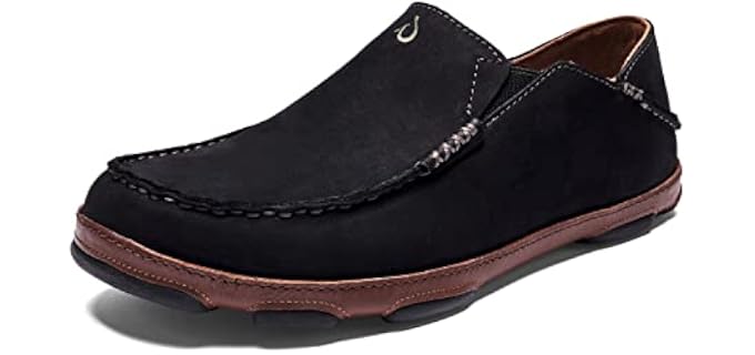 OluKai Men's Moloa - Lightweight Slip On Shoe for Walking OluKai Men's Moloa Black 9.5 Medium