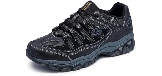 Skechers Men's Afterburn M. Fit Fashion Sneakers – Leather Upper