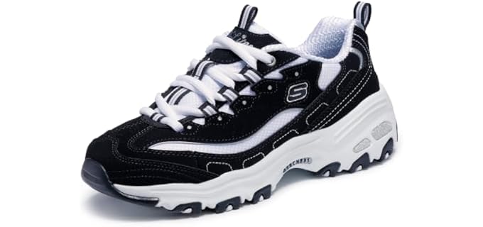 Skechers Sport Women's D'Lites Memory Foam Lace-up Sneaker