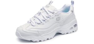 Skechers womens D'lites Fresh Start Memory Foam Lace-up Fashion Sneake