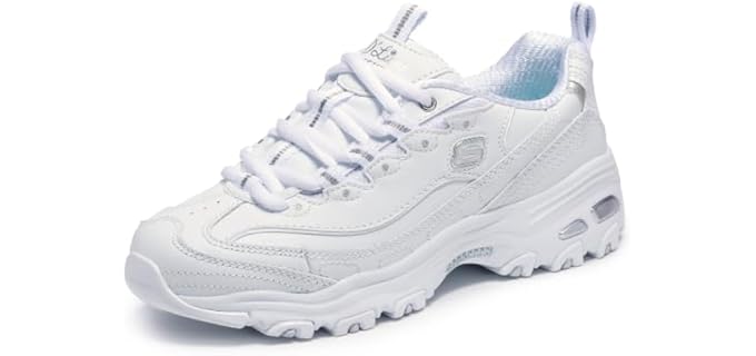 Skechers womens D'lites Fresh Start Memory Foam Lace-up Fashion Sneake