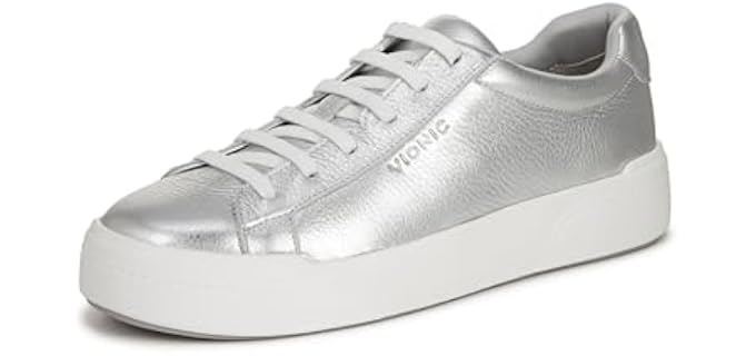 Vionic Mens Colbie Sneaker White Leather 9.5 M