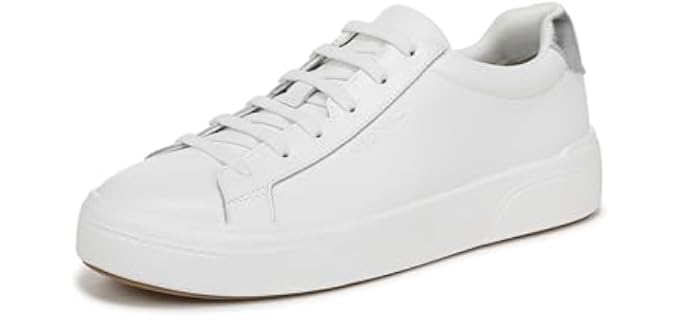 Vionic Womens Colbie White/Silver Leather 7.5 Wide