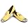 XQWFH Mens Leather Loafers Spiked Dress Shoes with Gold Buckle Penny S