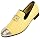 XQWFH Mens Leather Loafers Spiked Dress Shoes with Gold Buckle Penny S