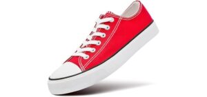 ZGR Womens Canvas Low Top Sneaker Lace-up Classic Casual Shoes (Low To